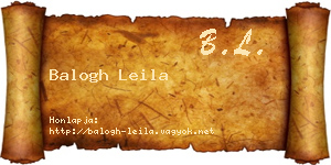 Balogh Leila névjegykártya