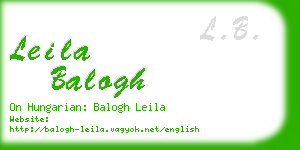 leila balogh business card
